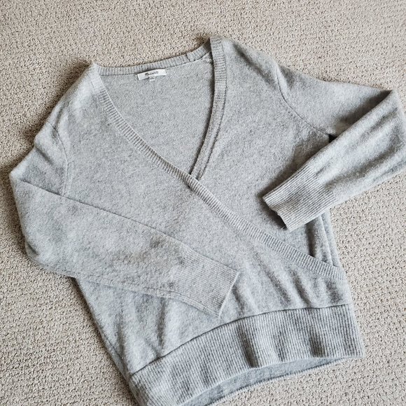 Madewell Faux Wrap Front Pullover Sweater - Picture 2 of 3